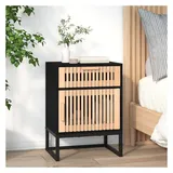 vidaXL Nachtschrank Lorette 40 x 30 x 55,5 cm Schwarz
