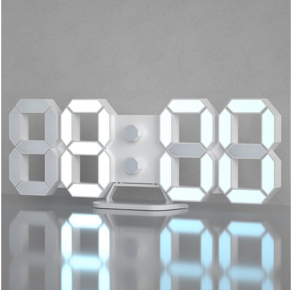 Neue moderne Wanduhr 3D LED Digital Wanduhr Wanduhr Uhr schwarz und rot S3N8 