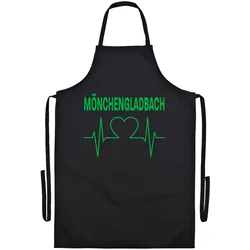 multifanshop Grillschürze - Mönchengladbach - Herzschlag - Druck grün - Schürze