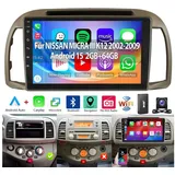 ESSGOO 9" Für NISSAN MICRA III K12 2002-2009 Autoradio Android 15 GPS Navi Autoradio (Digitalradio (DAB), 4+64GB(optional), RDS, AM, FM, Carplay Android Auto Bluetooth EQ USB GPS Navi WIFI Touchscreen) gelb|goldfarben