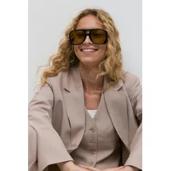 Gina Tricot - Bold maxi aviator sunglasses - Sonnenbrillen - Braun - ONESIZE - Dame - Braun - ONESIZE