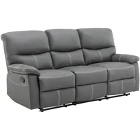 Vente-unique - Relaxsofa 3-Sitzer - Kunstleder - Grau - Canby