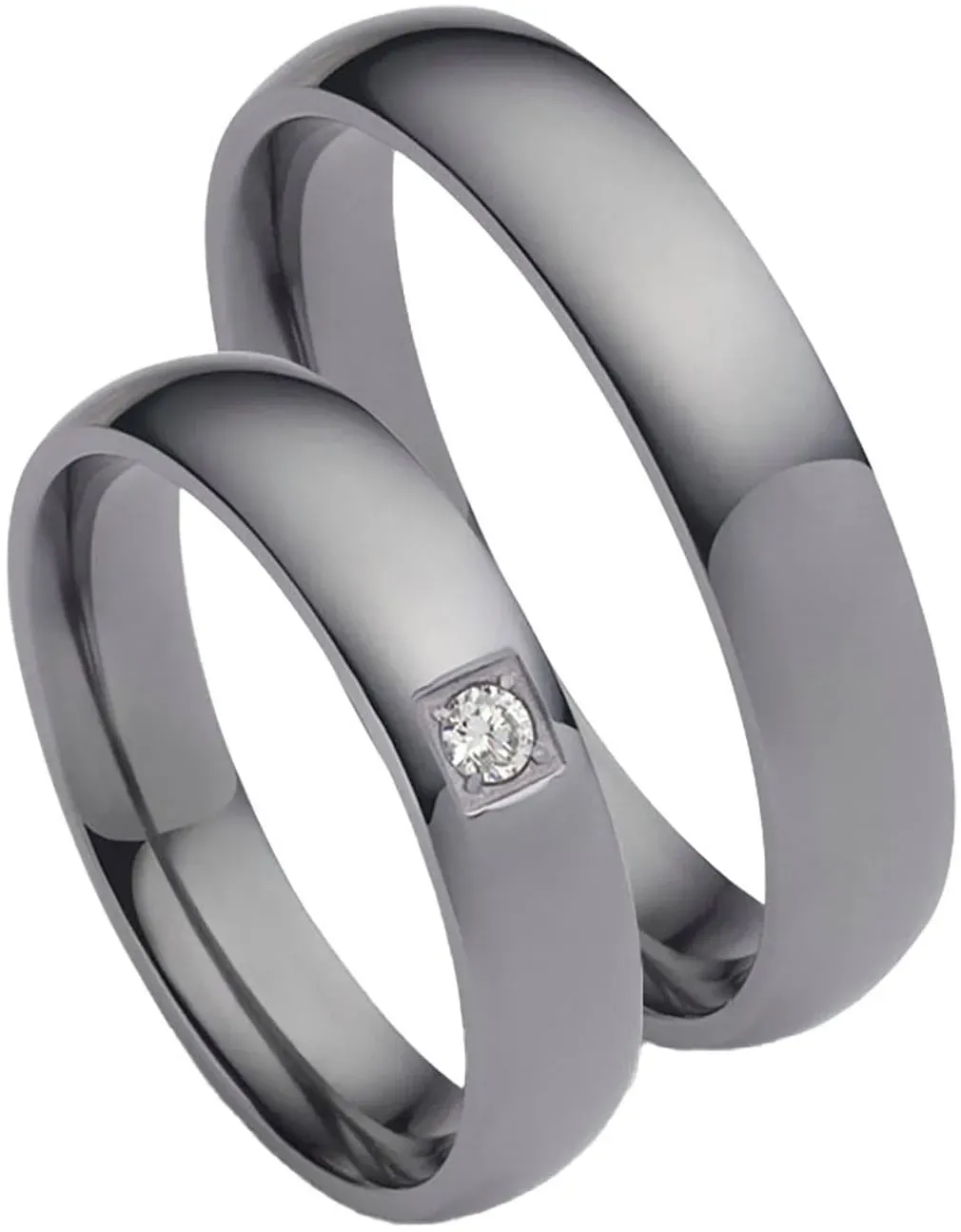 Trauring FIRETTI "Schmuck Geschenk Tantal Hochzeit Ehering "LIEBE"" Gr. 61, grau, Fingerringe, 61, ohne Brillant, Tantal, 4,5mm, Made in Germany - wahlweise mit oder ohne Brillant