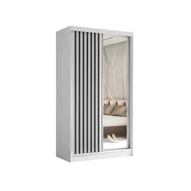 beautysofa Schwebetürenschrank HELIX II 120 x 216 x 61 cm Weiß