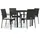 vidaXL Polyrattan Garten-Essgruppe 5-tlg. schwarz inkl. Kissen 3184976