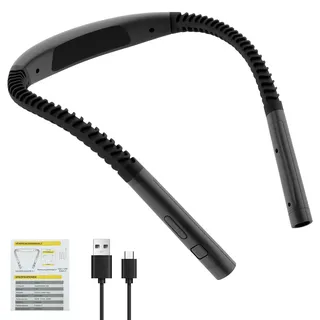 Foppla LED Hals Leselampe,Handarbeitslampe, Wiederaufladbare Leselampe Hals, Handarbeitslampe, Leselampe Bett, 1000mAh, 3 Farben & 15Helligkeiten, Wiederaufladbar & Langlebig(Grau)