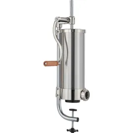 KRAFT&DELE | Wurstfüller manuell, Wurstmaschine aus Edelstahl, Wurstfüllmaschine, silber, Wurstpresse mit Tischklemme, Wurstspritze inkl. Füllro... - Silber