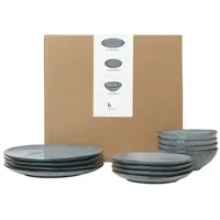 Broste Copenhagen Nordic Sea Geschirrset 12er Set blau