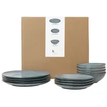 Broste Copenhagen Nordic Sea Geschirrset 12er Set blau