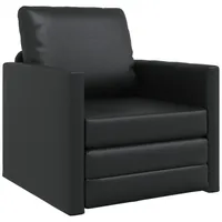 VidaXL Futon Sofa Bett 2-in-1 Schwarz 74x77x81 cm Kunstleder