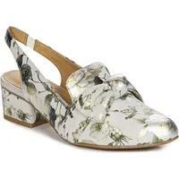 Damen-Ledersandalen mit niedrigem Absatz in Blumen Maciejka N6539-38 Grün 39 - Weiß/Silber - 39