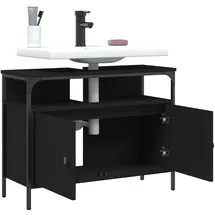 vidaXL Waschbeckenunterschrank 80 x 60 x 30 cm Schwarz
