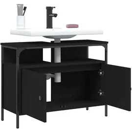 vidaXL Waschbeckenunterschrank 80 x 60 x 30 cm Schwarz