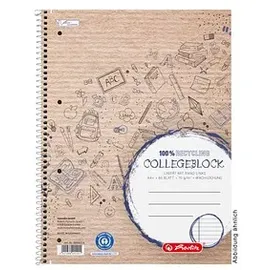 Landré Collegeblock Recycling A4 liniert Blau
