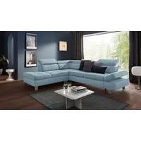 exxpo - sofa fashion Ecksofa Fiji, L-Form, mit Kopf- bzw. Rückenverstellung, wahlweise mit Bettfunktion blau