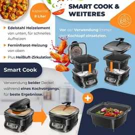 Kesser KESSER® Multikocher Küchengerät mit 16 Programme - Grillen, Backen, Dampfgaren Vorheiz- & Warmhaltefunktion, Schnellkochkopf, Heißluftfritteuse, Reiskocher, Slow Cooker, Joghurtbereiter