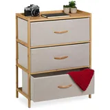 Relaxdays Kommode 73 x 57,5 x 30 cm Natur/Beige