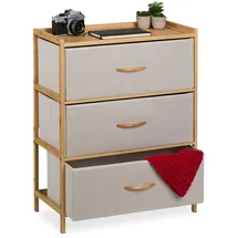 Relaxdays Kommode 73 x 57,5 x 30 cm Natur/Beige