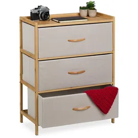 Relaxdays Kommode 73 x 57,5 x 30 cm Natur/Beige
