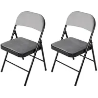 Hti-Living 2er Set Klappstühle mit Polsterung Metallgestell und Samtbezug