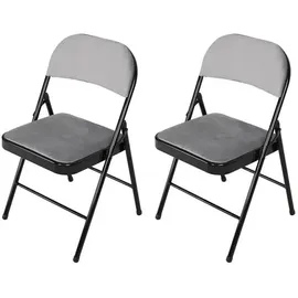 Hti-Living 2er Set Klappstühle mit Polsterung Metallgestell und Samtbezug