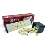 vienberg Okey takimi | Rummikub Set Rummy Set aus Kunststoff & Holzoptik | Hochwertig | Brettspiele, Plastik Okey (Deluxe Kunststoff)