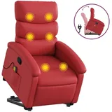 vidaXL Massagesessel mit Aufstehhilfe Rot Kunstleder