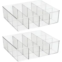mDesign Aufbewahrungsbox 35,6 x 30,5 x 10,4 cm 2-tlg. transparent