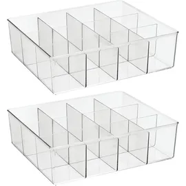 mDesign Aufbewahrungsbox 35,6 x 30,5 x 10,4 cm 2-tlg. transparent
