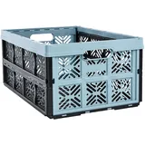 KEEEPER Stabile Klappbox Ida, Stabiler Kunststoff (PP), 48 x 35 x 23 cm, 32 l, Nordic Blue