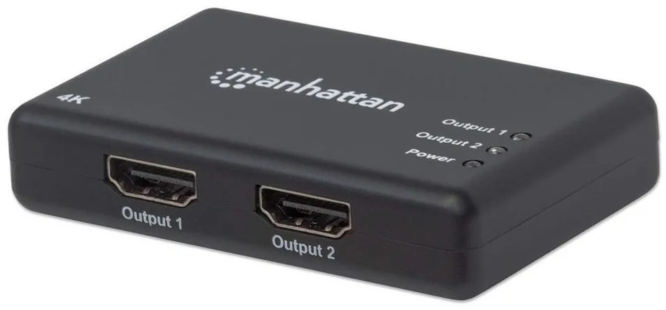 MANHATTAN Manhattan 4K 2-Port HDMI-Splitter 4K@30Hz Netzteil schwarz Tablet-Ständer