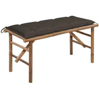 VidaXL Klappbare Gartenbank mit Auflage 118 cm Bambus