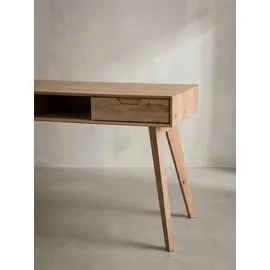 KADIMA DESIGN Schreibtisch mit 2 Schubladen Skandinavisch 120x55x77 cm MDF mit Eichen-Beinen Eichenoptik Staufach | Ergonomisch Kadima Design