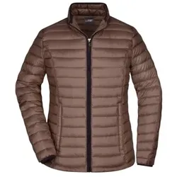 Damen Winter Steppdaunenjacke JN1081, coffee/schwarz, Größe XXL - coffee - XXL