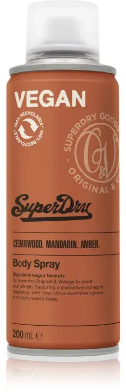 Superdry Cedarwood. Mandarin. Amber. Bodyspray für Herren 200 ml