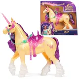 unicorn academy Einhorn Leaf - 28 cm groß, Original-Einhorn von Ava zur Netflix-Serie, mit echter Mähne und Schweif, abnehmbarem Zaumzeug und Sattel sowie Bürste, für Kinder ab 4 Jahren