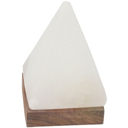 HIMALAYA SALT DREAMS Salzkristall-Tischlampe USB-Pyramide, Handgefertigt aus Salzkristall - jeder Stein ein Unikat, H: ca.11 cm weiß