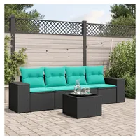 vidaXL Gartensofa-Set 5-tlg. schwarz