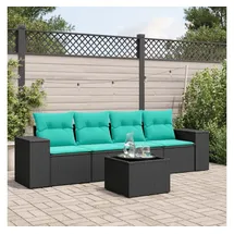 vidaXL Gartensofa-Set 5-tlg. schwarz