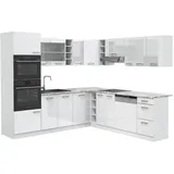 Vicco Winkelküche R-Line L-Form 237 x 247 cm Weiß Hochglanz