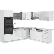 Vicco Winkelküche R-Line L-Form 237 x 247 cm Weiß Hochglanz