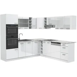 Vicco Winkelküche R-Line L-Form 237 x 247 cm Weiß Hochglanz