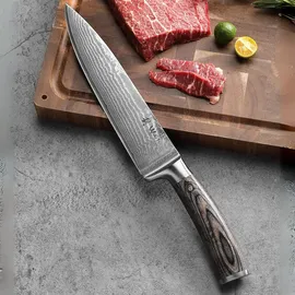 Wakoli EDIS 6er Damastmesser-Set I 8-20 cm Klinge I Pakkaholzgriffe