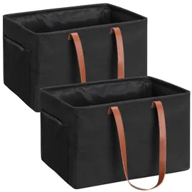 Navaris Laundry Tote Set of 2, Black