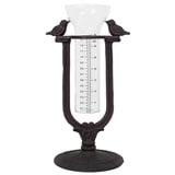 B2S BACK2SEASON Regenmesser Vogel Metall Stellen Glas Skala Niederschlagsmesser Wetterstation Gartendekoration Gusseisen H 27,5 cm (Motiv 1)