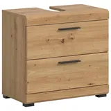 xonox.home Waschbeckenunterschrank 2 Schubladen 60 x 56 x 34 cm Braun/Schwarz
