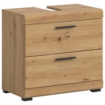 xonox.home Waschbeckenunterschrank 2 Schubladen 60 x 56 x 34 cm Braun/Schwarz