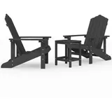 Furnicato Adirondack-gartenstühle Mit Tisch Hdpe Anthrazit
