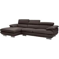 Calia Italia Ecksofa »Magic, ein italienisches Sofa zum Träumen, erstklassiger Sitzkomfort«, mit verstellbaren Kopfteilen, in 2 Lederqualitäten braun