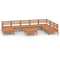 vidaXL 9-tlg Garten-Lounge-Set Massivholz Kiefer Honigbraun